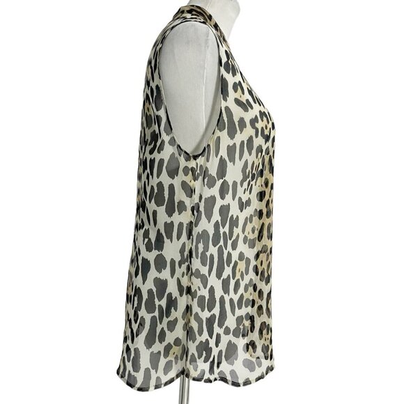 Equipment Size Large  Top Blouse Animal Print Leopard Cheetah Sleeveless - Picture 3 of 7